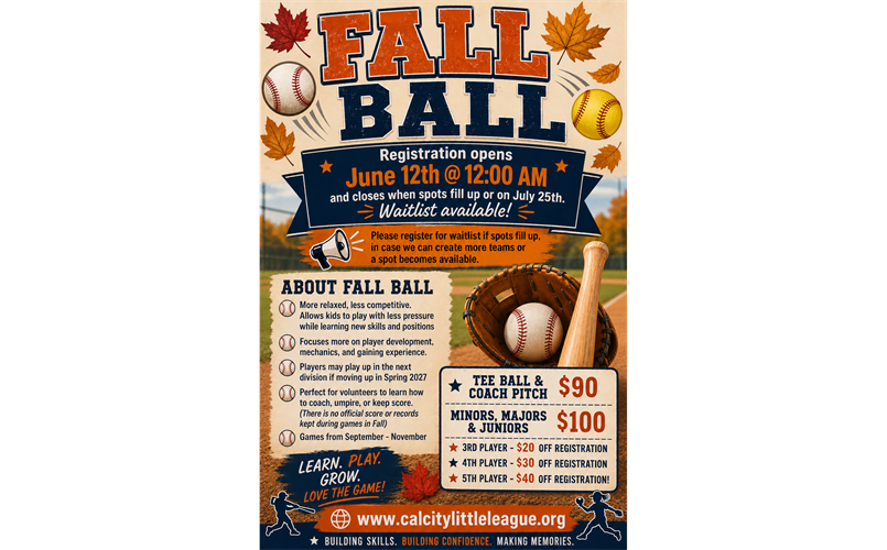 Fall Ball Registration is Open!